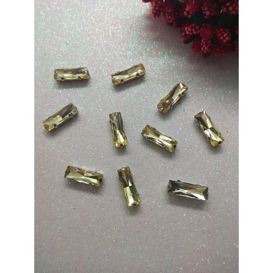 Стразы в цапах "Палочки" цв. светло-желтый, цена за 1 шт